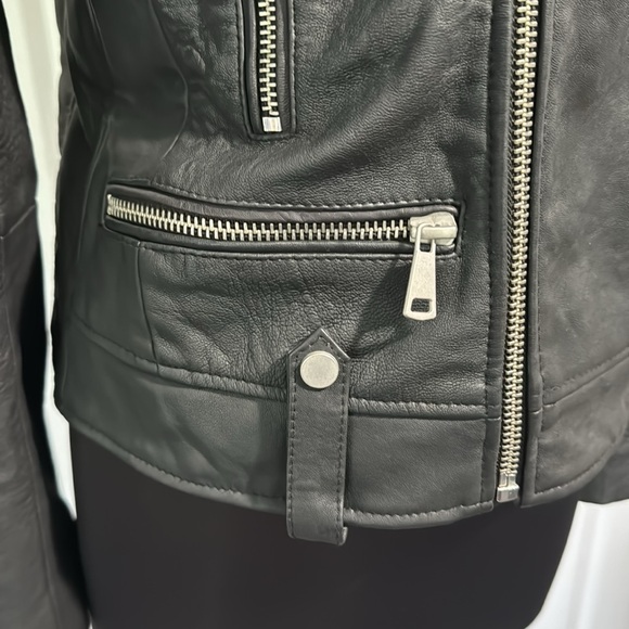 7 for All mankind leather motorcycle jacket. - Picture 2 of 11